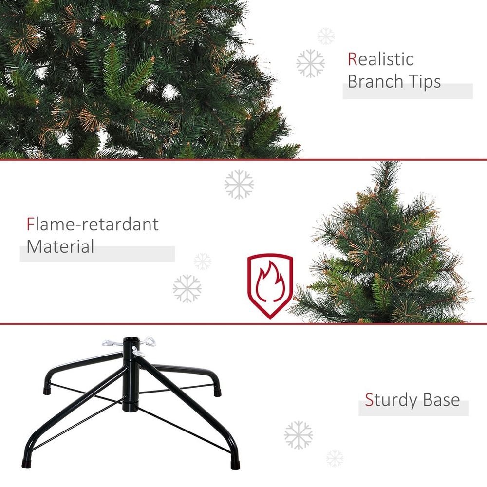 S0671255986 - HOMCOM 6FT Pre - Lit Christmas Tree Artificial Spruce Tree Holiday D�cor Stand - Coa Living