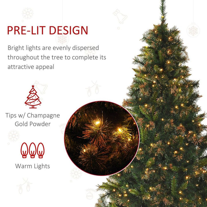 S0671255986 - HOMCOM 6FT Pre - Lit Christmas Tree Artificial Spruce Tree Holiday D�cor Stand - Coa Living