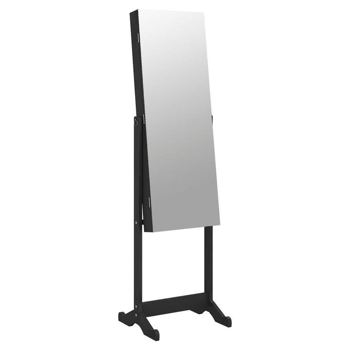 S0671259195 - vidaXL Mirror Jewellery Cabinet Free Standing Black 42x38x152 cm - Coa Living