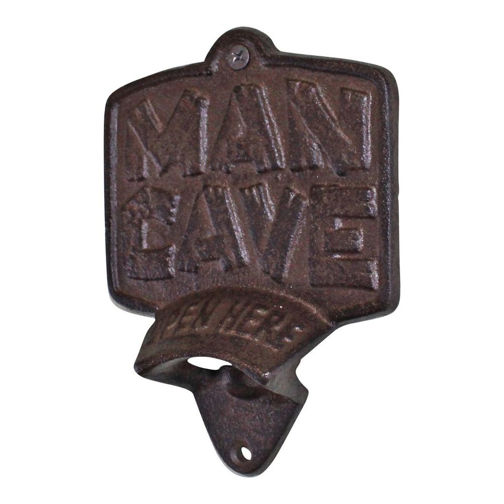 S0671346770 - Cast Iron Wall Mounted Man Cave Bottle Opener - Coa Living