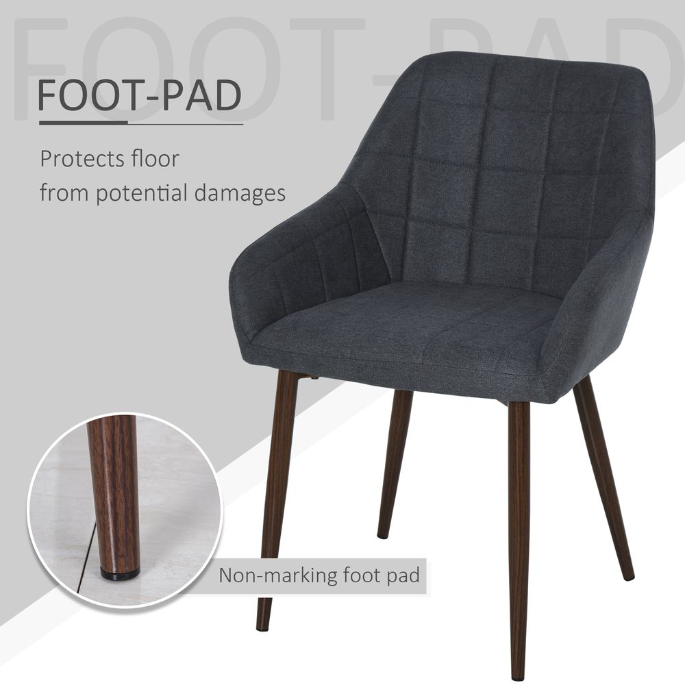 S0671347026 - HOMCOM 2 Pieces Dining Chair with Sponge Padding Metal Leg for Home Office - Coa Living