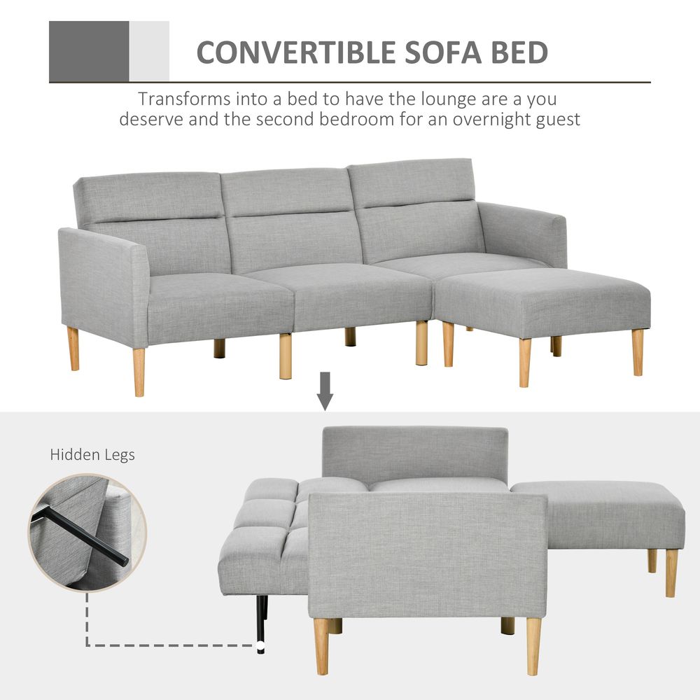 S0671347077 - Upholstered Sofa bed Reversible Sectional Sofa Set Sleeper with Footstool - Coa Living