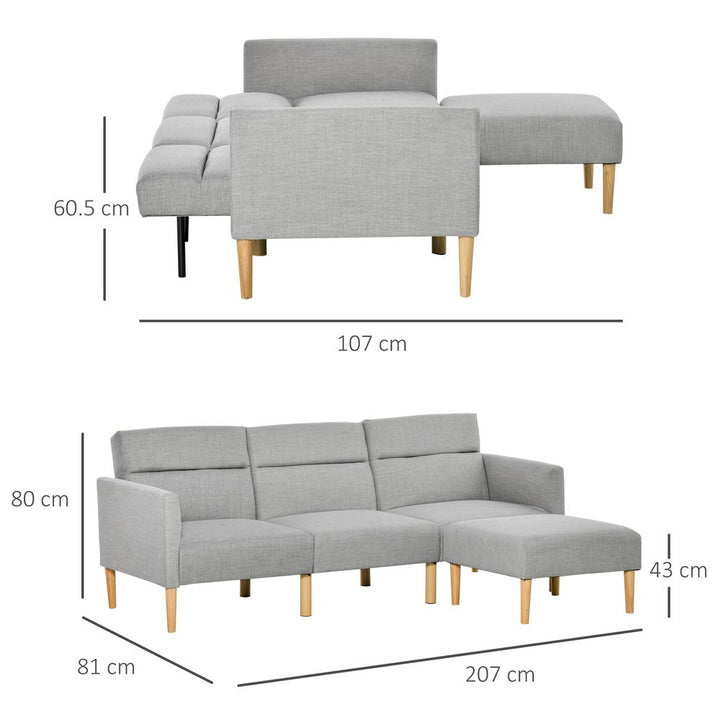 S0671347077 - Upholstered Sofa bed Reversible Sectional Sofa Set Sleeper with Footstool - Coa Living