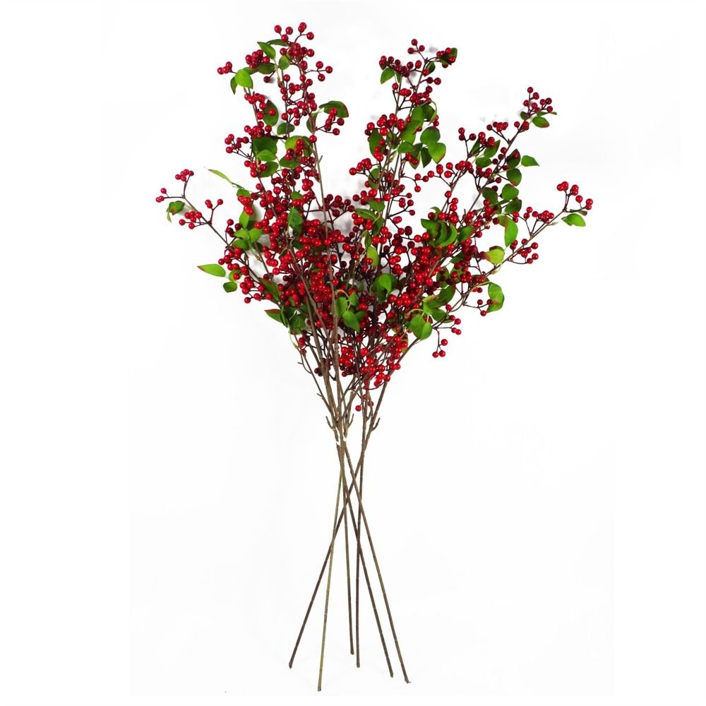 S0671382015 - 6 x 80cm Artificial Red Christmas Berry Spray - Coa Living