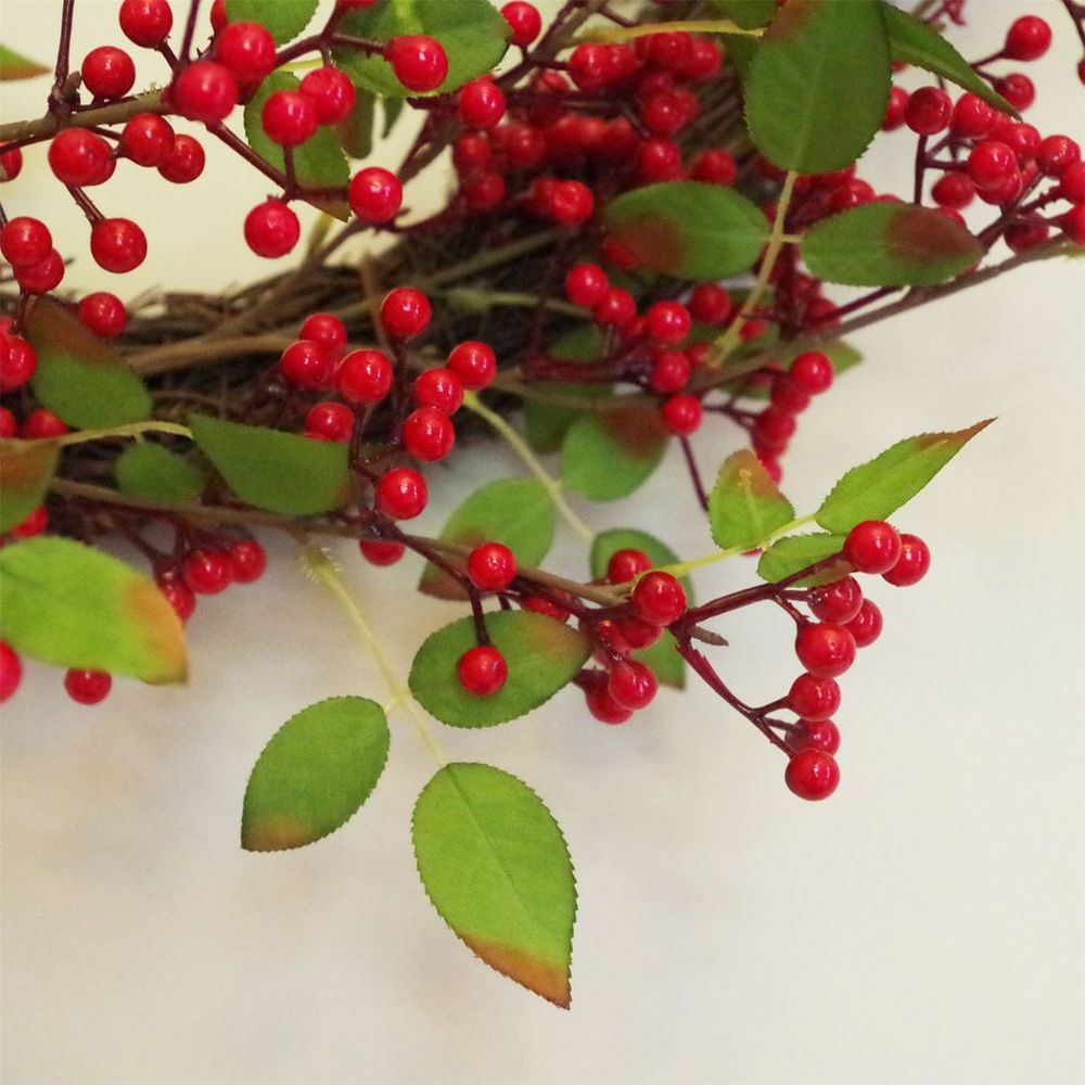 S0671382062 - 60cm (24 inches) Large Luxury Christmas Natural Look Red Berry Floristry Wreath - Coa Living