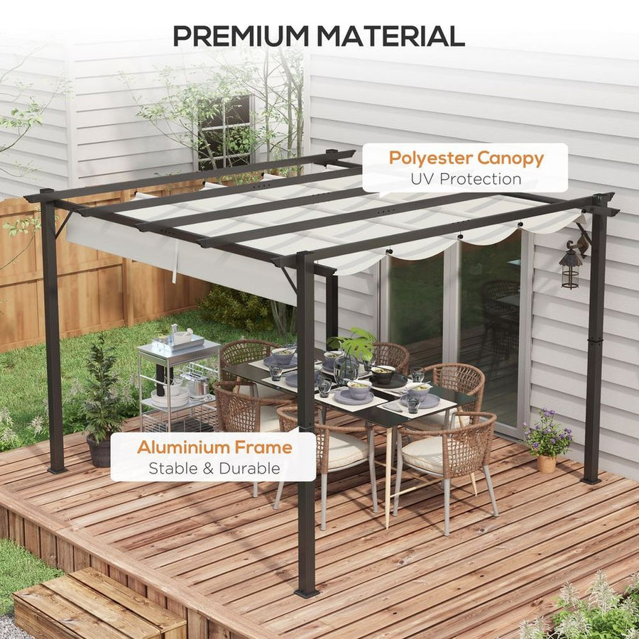 S0671398808 - Outsunny 3x3m Pergola Gazebo Sun Shade Shelter - Aluminium Garden Canopy, Grey - Coa Living