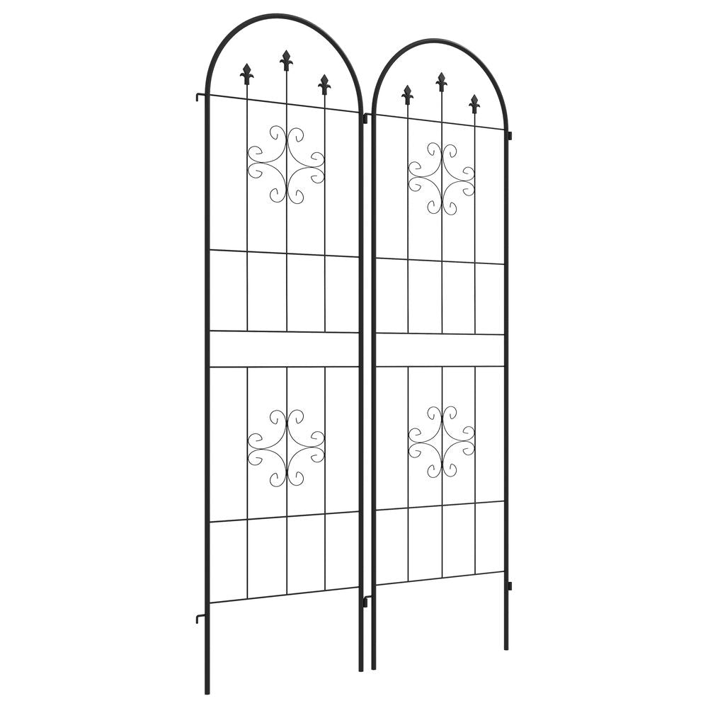 S0671433495 - Outsunny Set of 2 Metal Trellis for Climbing Plants, Arrow Design - Coa Living