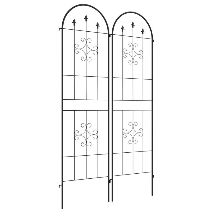 S0671433495 - Outsunny Set of 2 Metal Trellis for Climbing Plants, Arrow Design - Coa Living