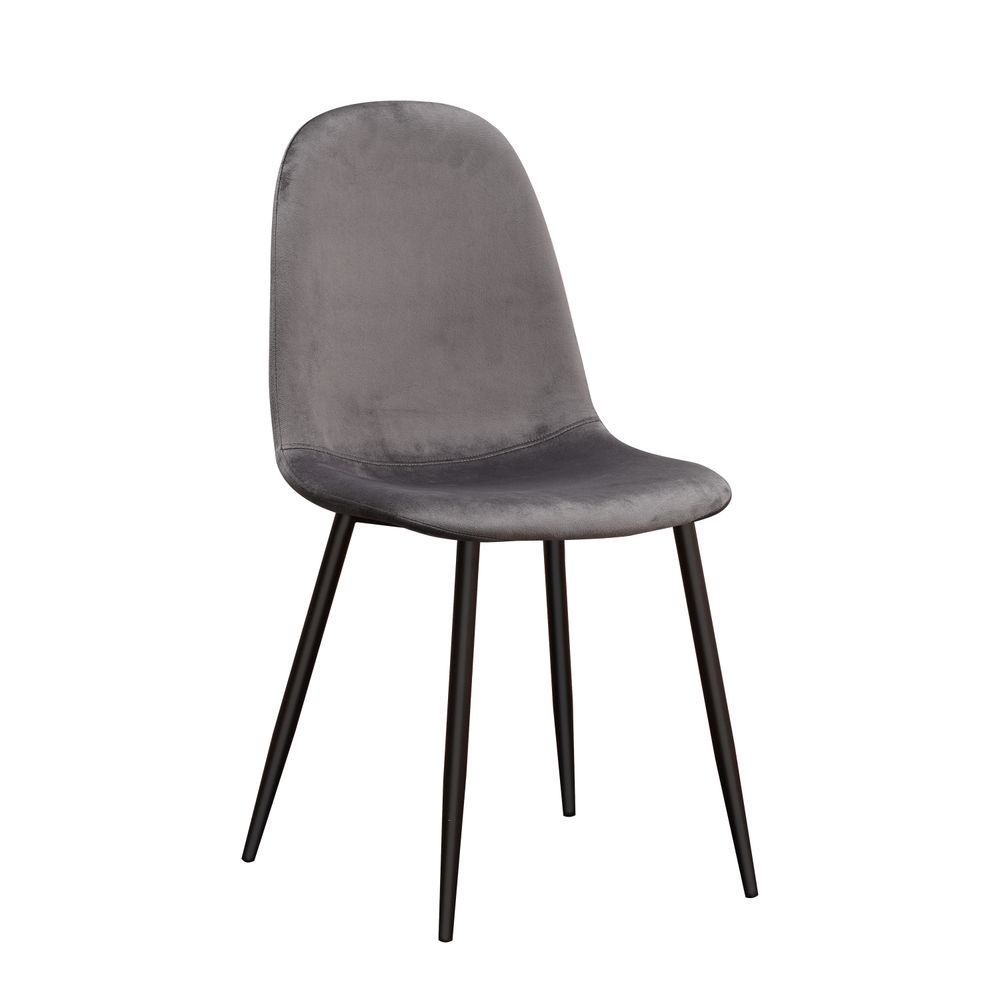 S0671444441 - GREY FABRIC CHAIR BLACK METAL LEGS - Coa Living