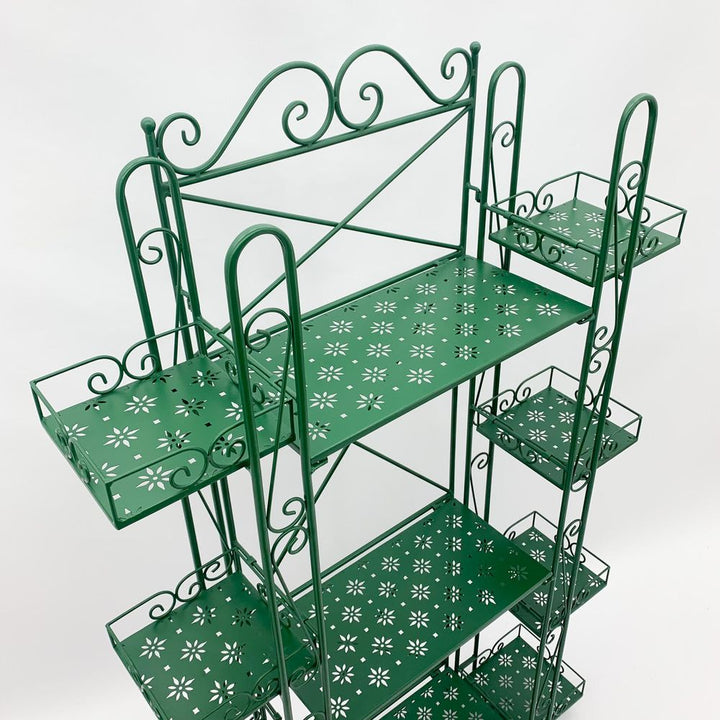 S0671444653 - 150cm Green Shelf Unit | Versatile Powder - Coated Metal Shelving - Coa Living