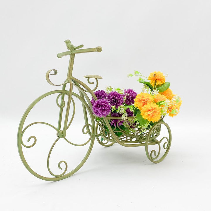 S0671444672 - 57cm Leaf Green Bicycle Planter | Unique Garden Decor - Coa Living