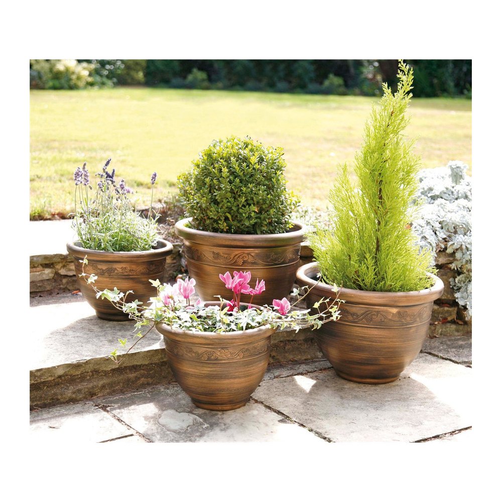 S0671444680 - Pk 4 Wenlock Planters - Bronze - Coa Living