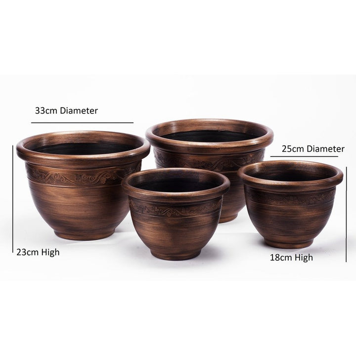 S0671444680 - Pk 4 Wenlock Planters - Bronze - Coa Living