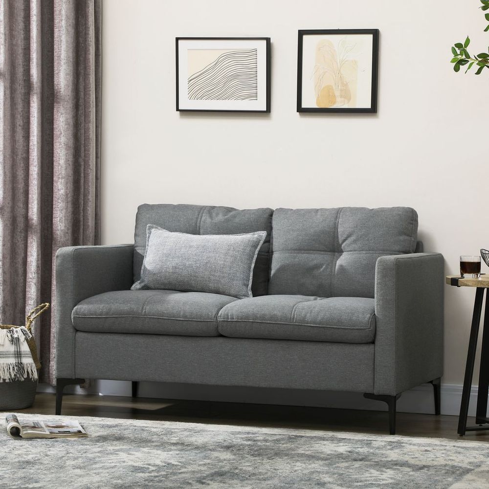 S0671445859 - Modern Loveseat Sofa Upholstered 2 Seater Settee for Living Room and Bedroom - Grey - Coa Living