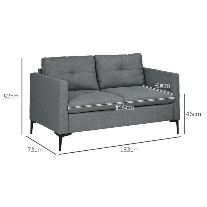 S0671445859 - Modern Loveseat Sofa Upholstered 2 Seater Settee for Living Room and Bedroom - Grey - Coa Living