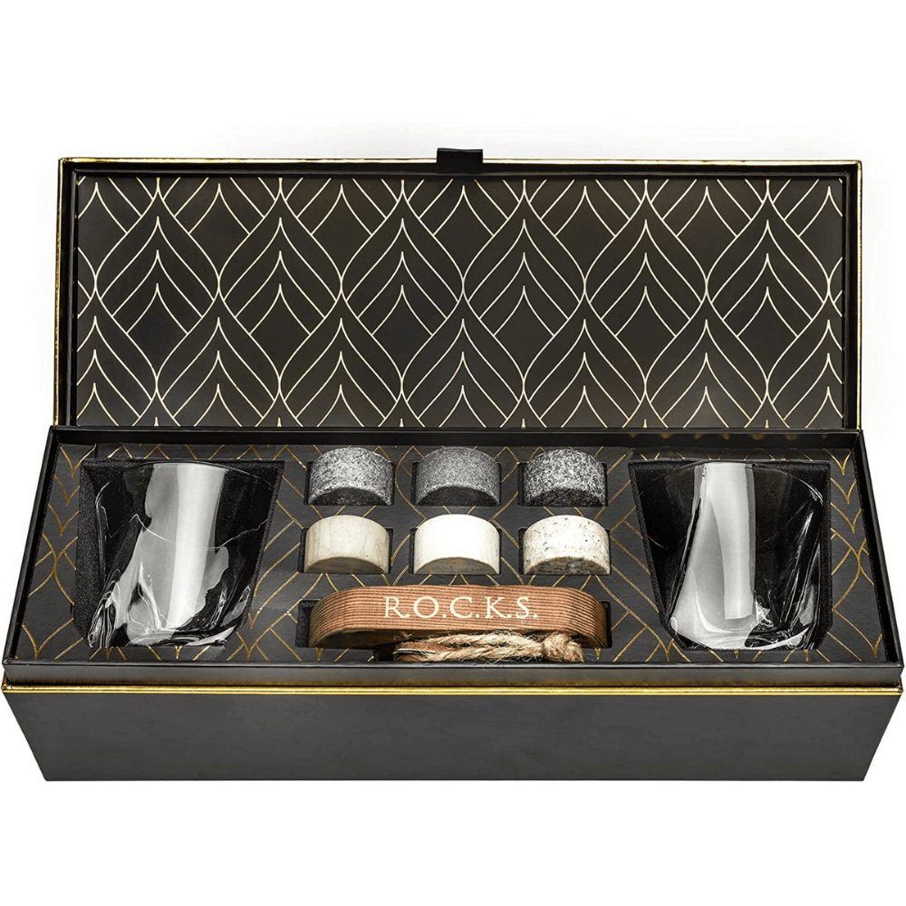 S0671504663 - R.O.C.K.S Whiskey Stones The Connoisseur's Set - Twist Glass Edition - Coa Living