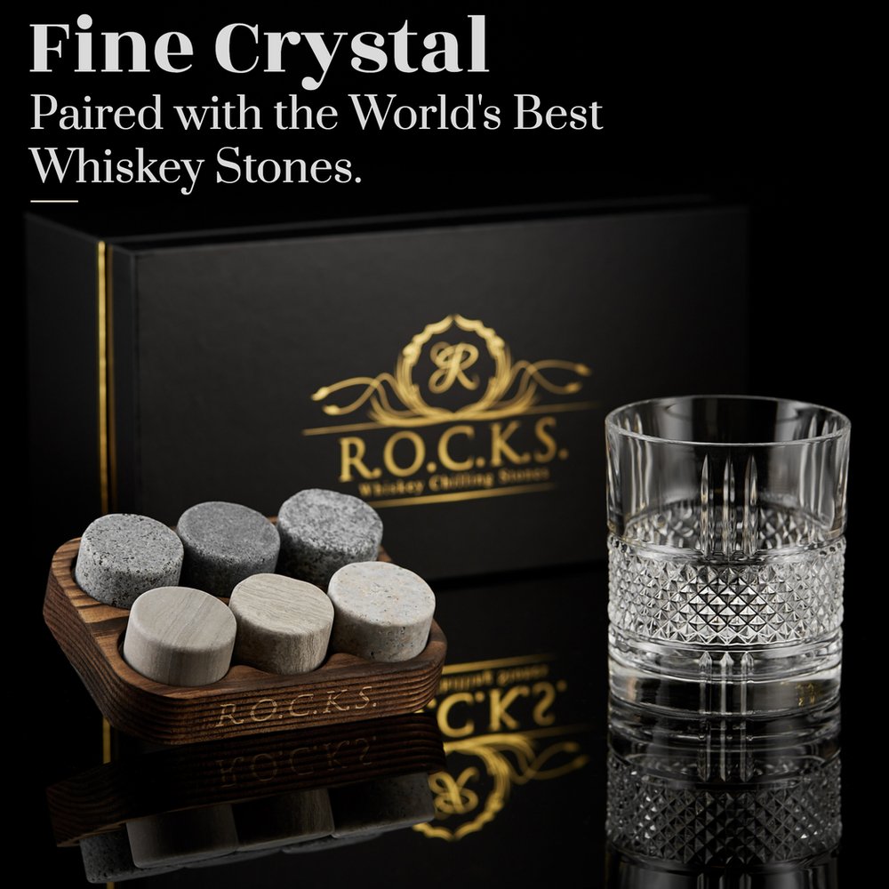 S0671504664 - R.O.C.K.S Whiskey Stones The Connoisseur's Set - Reserve Glass Edition - Coa Living