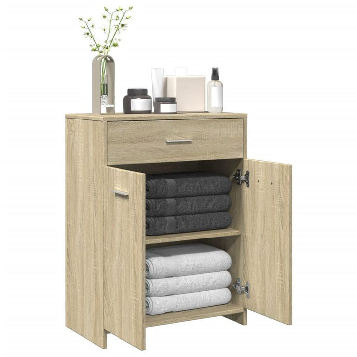 S0671526240 - vidaXL Bathroom Cabinet Sonoma Oak 60x33x80 cm Engineered Wood - Coa Living