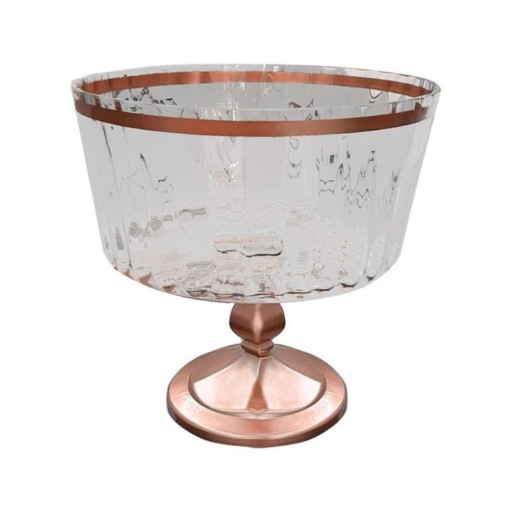 S0671531925 - Savora Glass Footed Trifle Dish with Bronze Detail - Coa Living