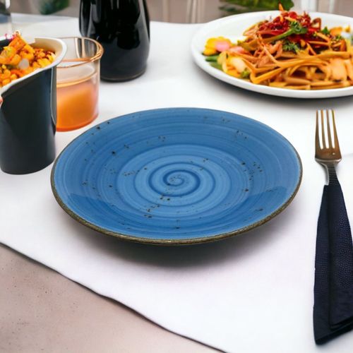 S0671532015 - Pebble Porcelain Pasta Plates in Marine Blue 19cm - Coa Living