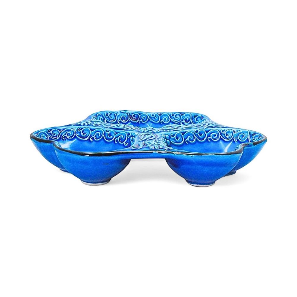 S0671532127 - 3 - in - 1 Snack and Dip Bowl for Divided Servings, Blue, Heart Shaped - Coa Living