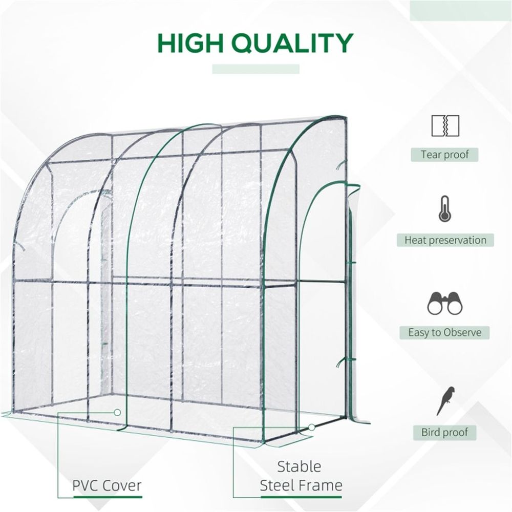 S0671537274 - Walk - In Lean to Wall Tunnel Greenhouse - Coa Living