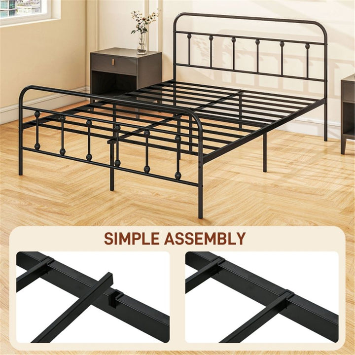 S0671538341 - Trevanian Metal King Size Bed Frame in Black - Coa Living