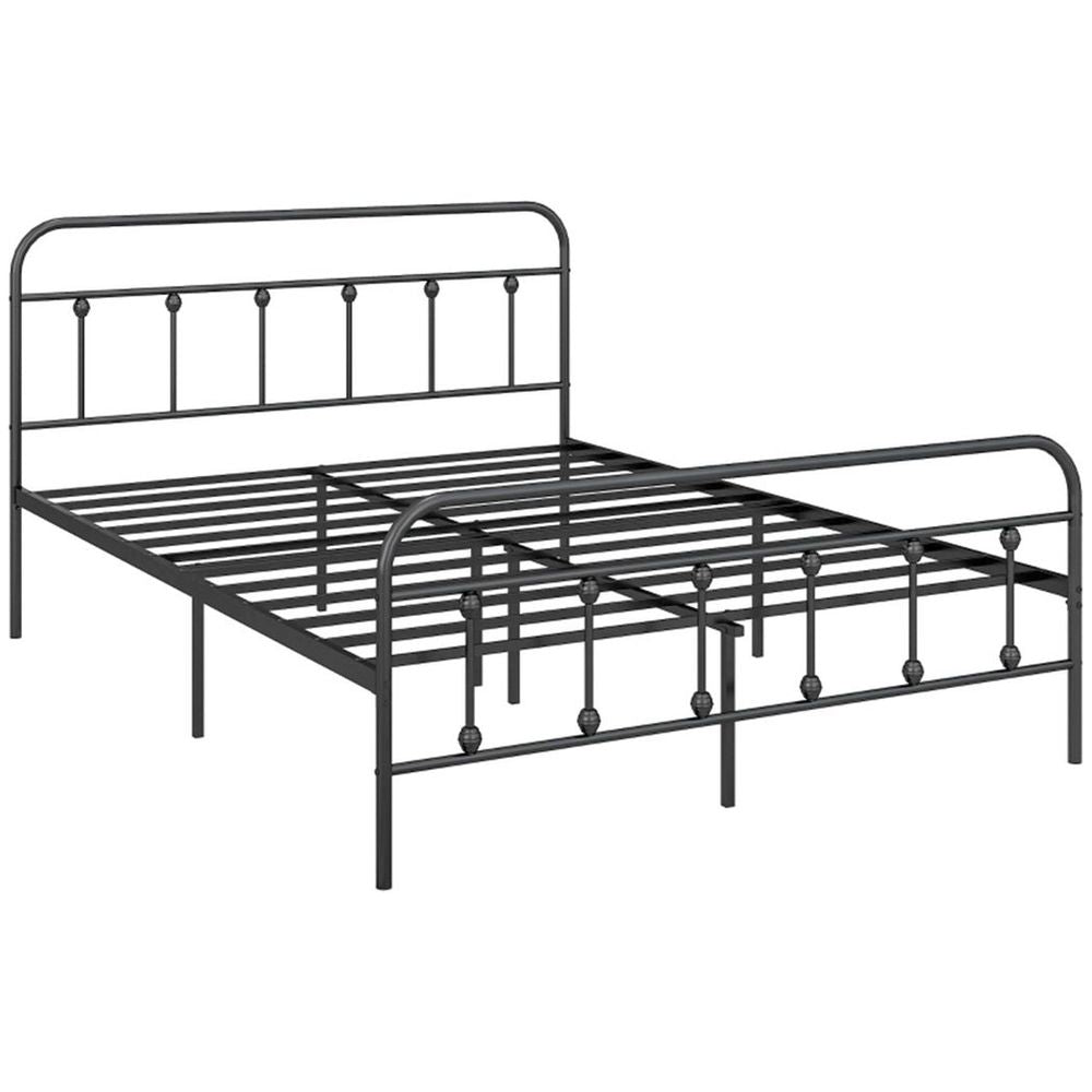 S0671538341 - Trevanian Metal King Size Bed Frame in Black - Coa Living