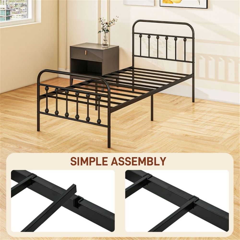 S0671538544 - Single Metal Bed Frame - Coa Living