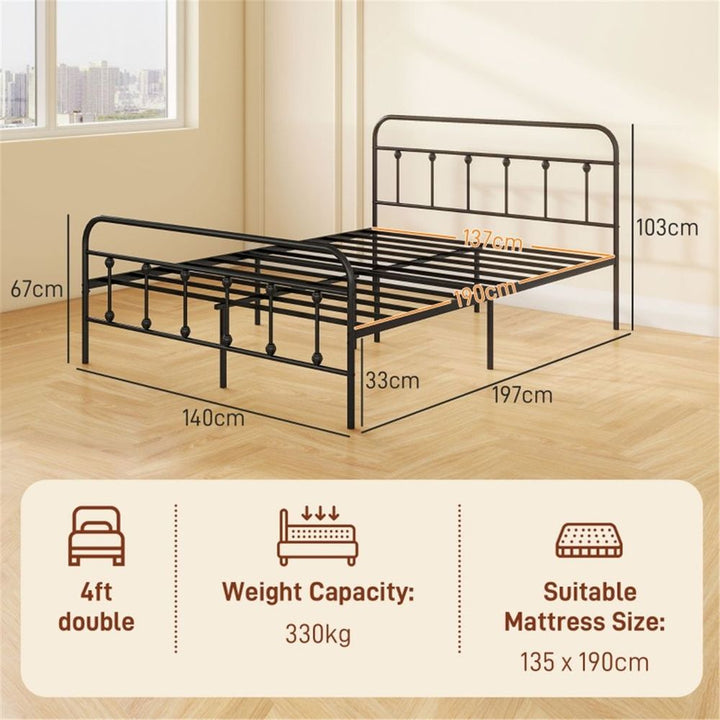 S0671538652 - 140cm Metal Bed Frame - Coa Living