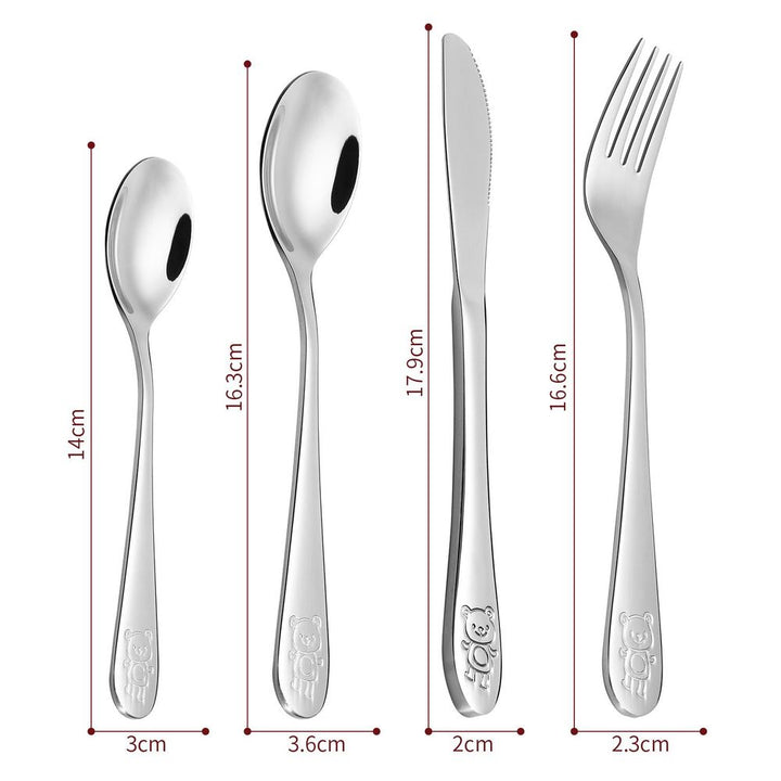 S067936061 - Vinsani 4pcs Jungle Kids Cutlery Set 0010002 X 2 - Coa Living