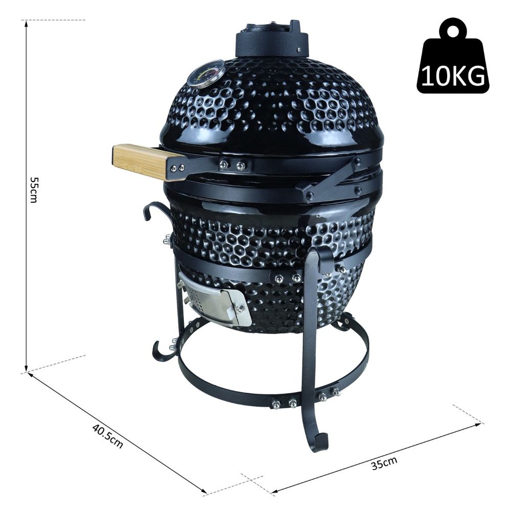 S067941723 - Cast Iron Ceramic Charcoal BBQ Oven Black - Coa Living