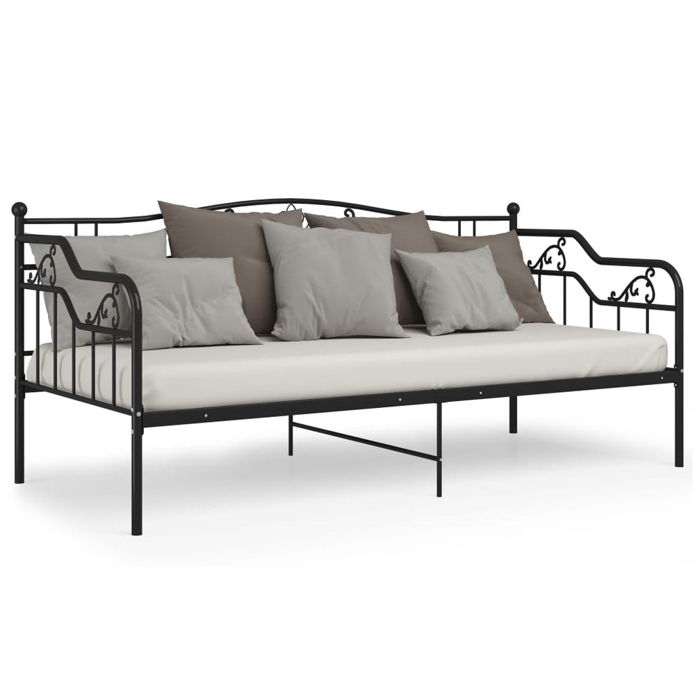 S069808090 - Sofa Bed Frame Black, White & Grey Metal 90x200 cm - Coa Living