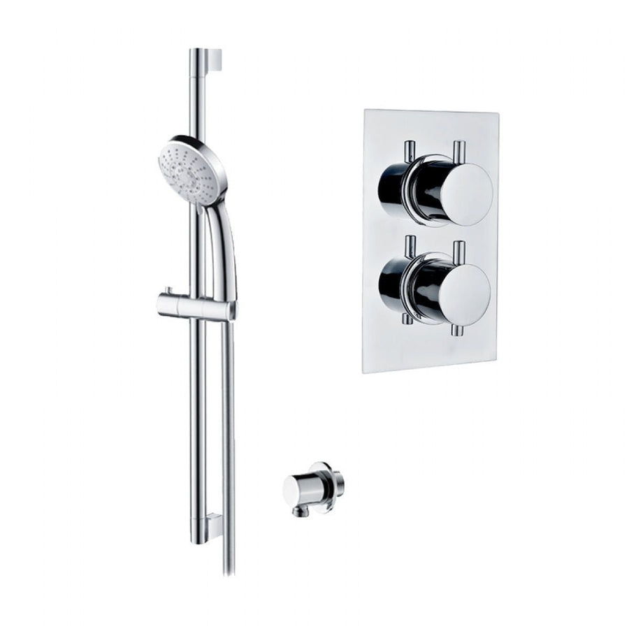 TBKT - 05 - R001 - CL - Abacus Emotion Thermostatic Round Shower & Riser Rail Kit - Coa Living