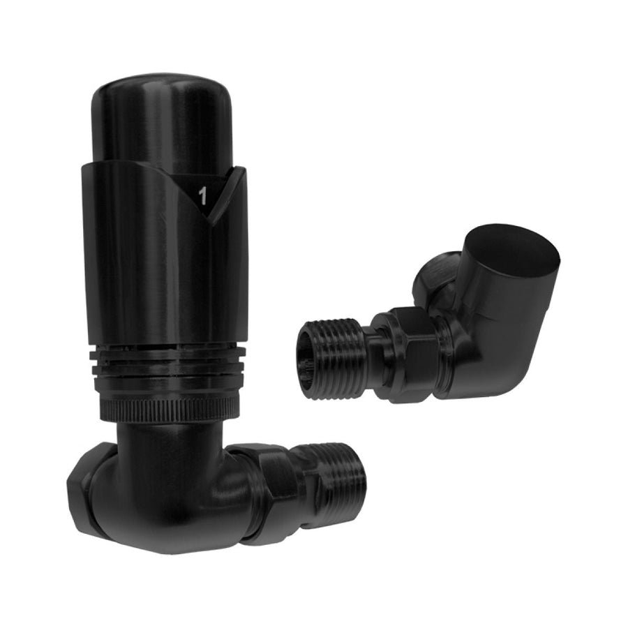 ULRV - 45 - 2010 - Abacus Ultima Matt Black Thermostatic Corner Valve - Coa Living