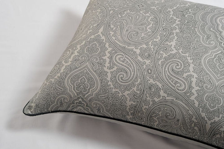 V002501757 - 400 TC - Cotton Rich Paisley Print Duvet Cover Set Dark Grey - Coa Living