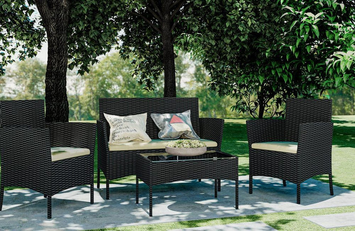 V035876518 - 4 Piece Rattan Garden Furniture Set - Coa Living