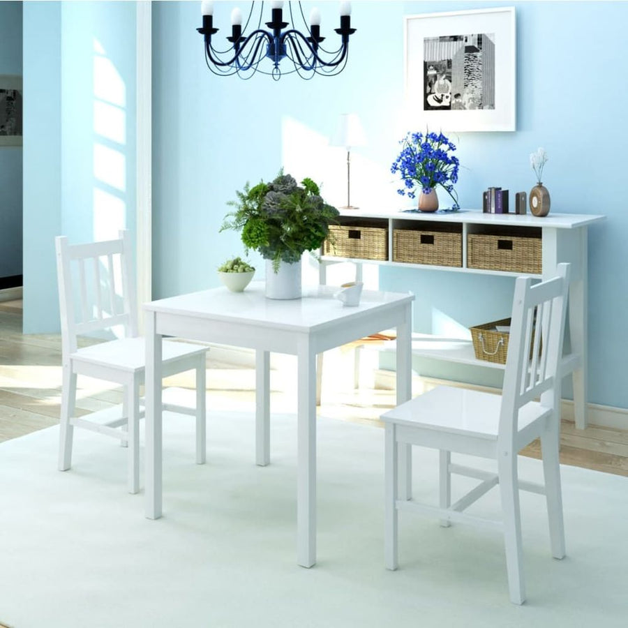 V0671198976 - Three Piece Dining Set Pinewood White - Coa Living