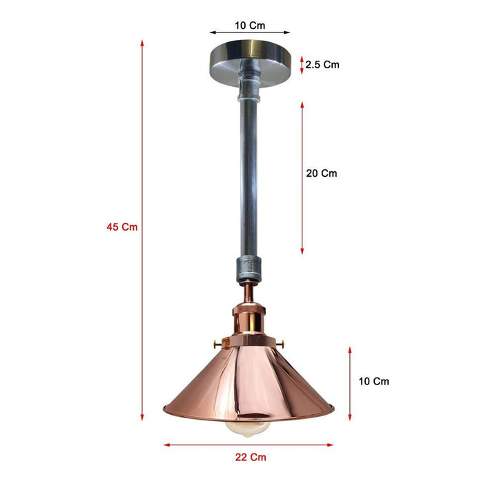 V067941043 - Industrial Retro Pendant Light Shade Suspended Ceiling Pipe Lights Metal Lamp UK - Coa Living