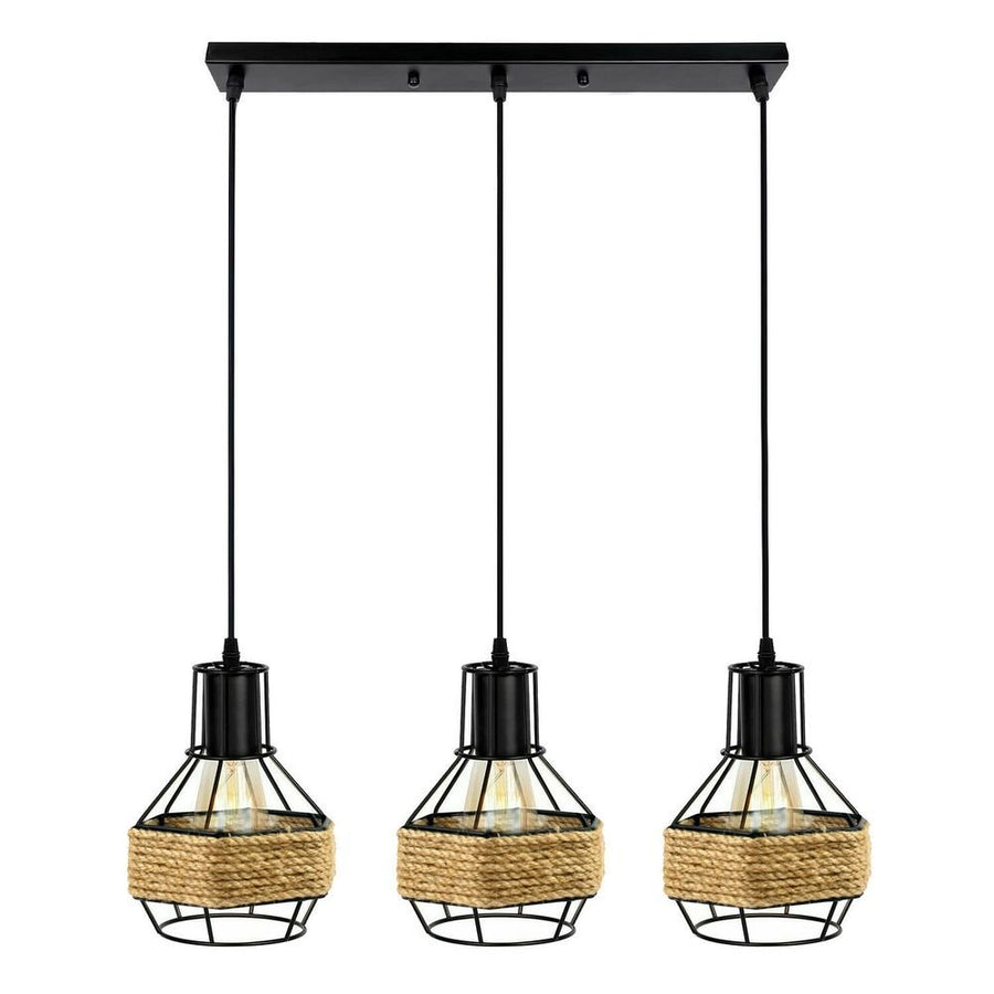 V067941059 - Vintage Retro Industrial Hemp Hanging Light Shade Ceiling Pendant Lights - Coa Living