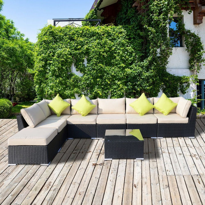 V067942091 - 8 Pcs Rattan Sofa Set W/Cushions - Coa Living