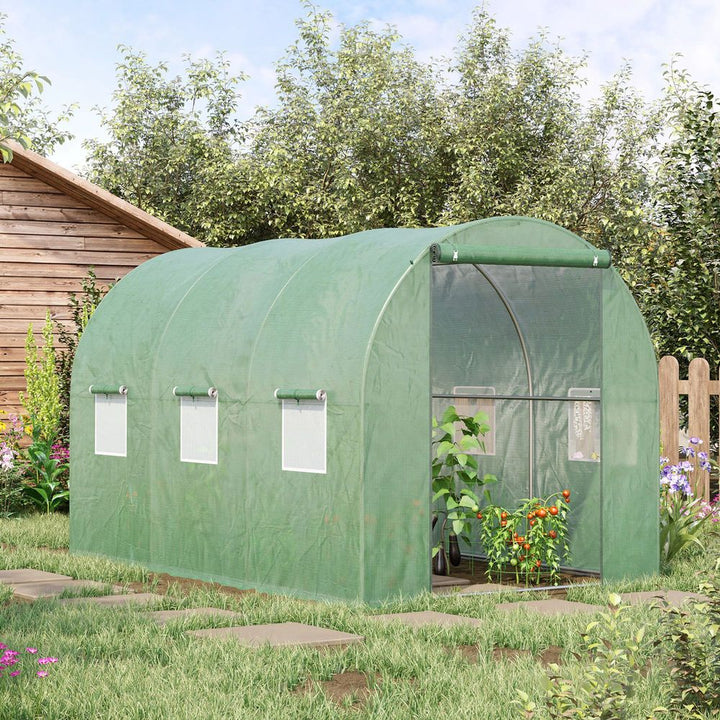 V067942276 - Polytunnel Walk - in Greenhouse with Zip Door and Windows - Coa Living