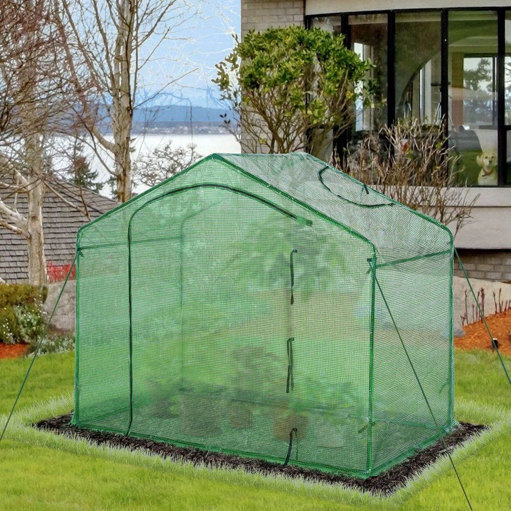 V067942276 - Polytunnel Walk - in Greenhouse with Zip Door and Windows - Coa Living