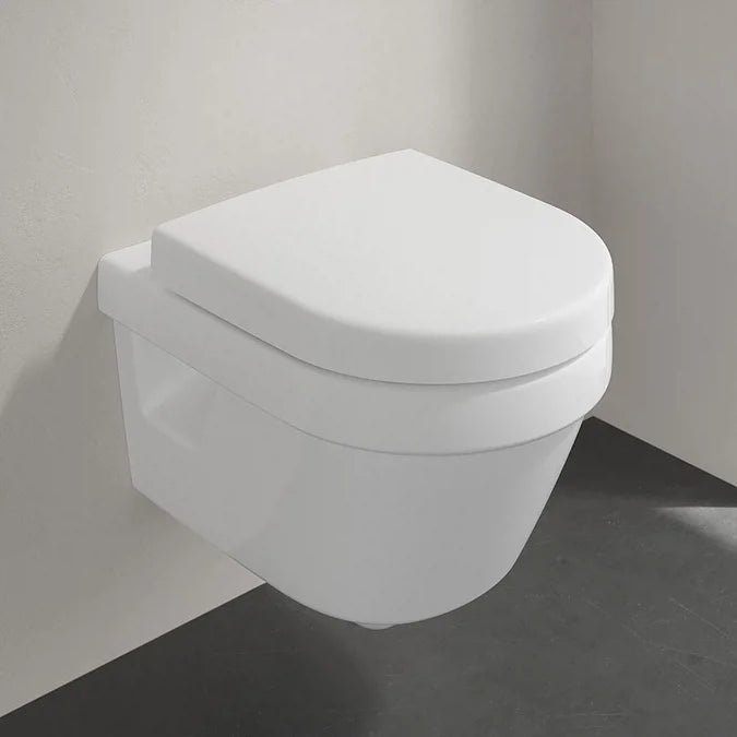 VBP - 23 - 0303 - Villeroy & Boch Architectura DirectFlush Rimless Wall Hung Toilet with Soft Close Seat - Ultra - Hygienic, Space - Saving Design - Coa Living