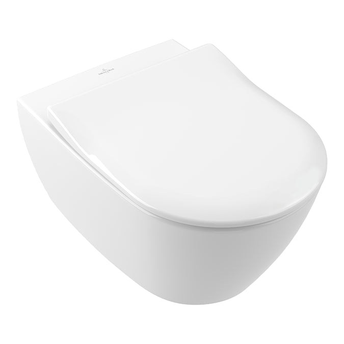 VBP - 24 - 0404 - Villeroy & Boch Subway 2.0 Rimless Wall Hung Toilet with Soft Close Seat - Sleek, Hygienic Design - Coa Living