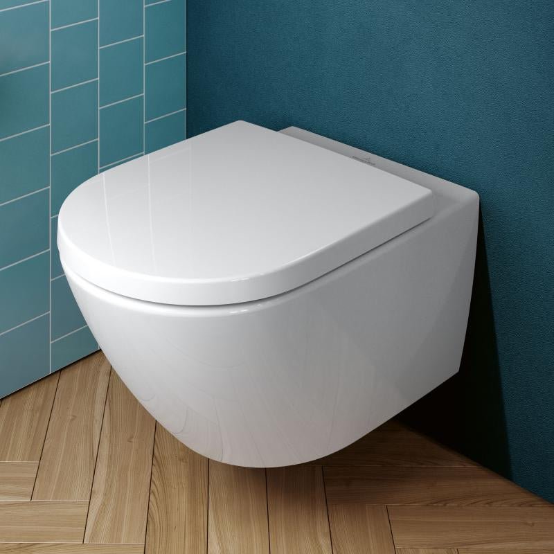  - Villeroy And Boch Subway 3.0 Wall Hung Washdown Rimless WC Pan With Soft Close Seat - Coa Living