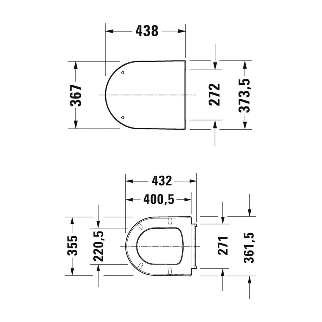 0020190000 - Duravit Me by Starck Replacement Soft Close Toilet Seat - 0020190000 - Coa Living