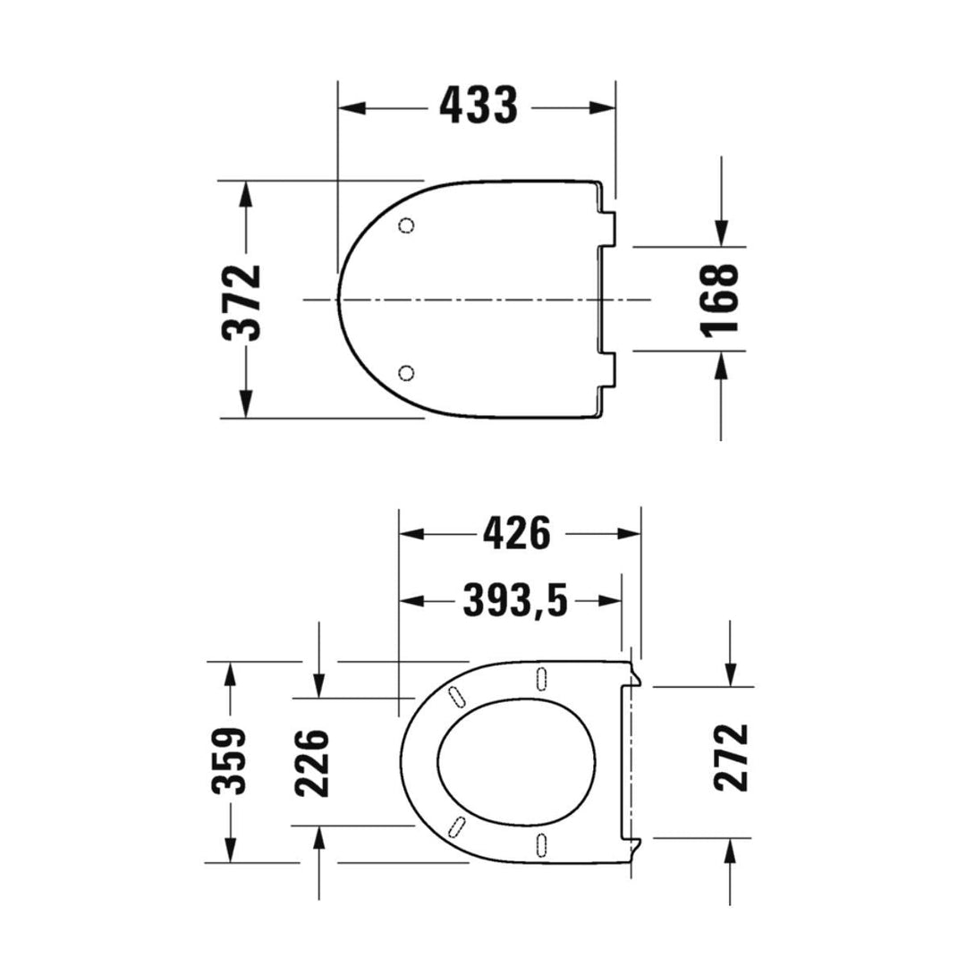 0026190000 - Duravit No.1 Compact Replacement Soft Close Toilet Seat - 0026190000 - Coa Living