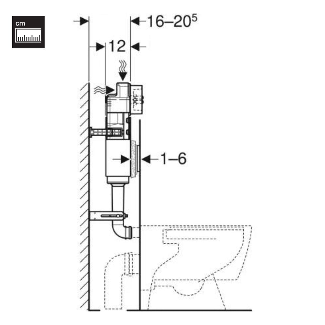 109103212 - Geberit Delta 12cm Concealed Dual Flush Cistern with Delta20 Flush Plate - 109103212 - Coa Living