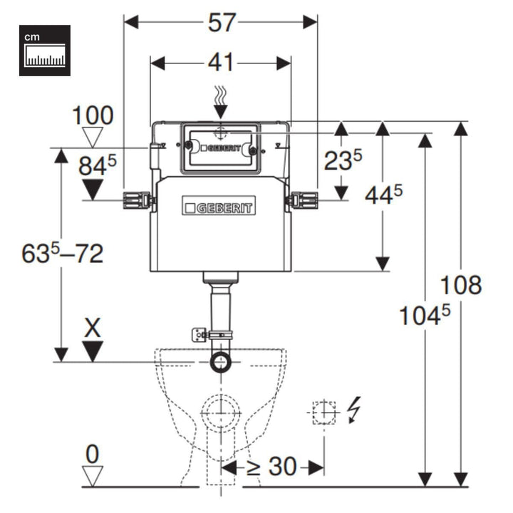 109103212 - Geberit Delta 12cm Concealed Dual Flush Cistern with Delta20 Flush Plate - 109103212 - Coa Living